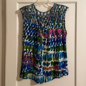 Anthropologie Macrame Style Geometric Top